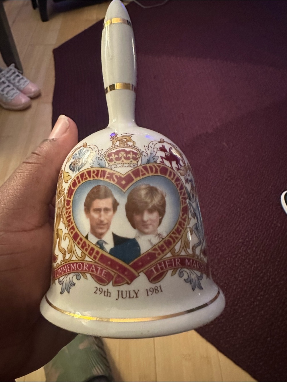 Commemorative prince Charles and princess Diana bell.